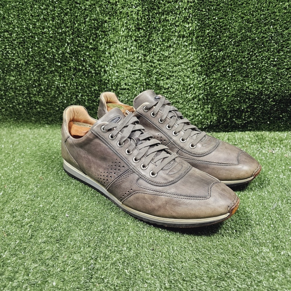 Magnanni Cristian Gray Leather Casual Lace Up Sneakers Mens Size 11 M